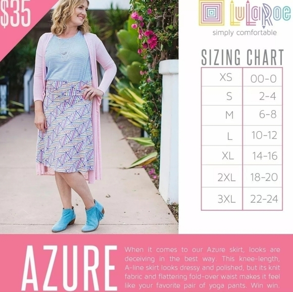 Lularoe Azure stripe A-line Skirt pink black M - Picture 6 of 7